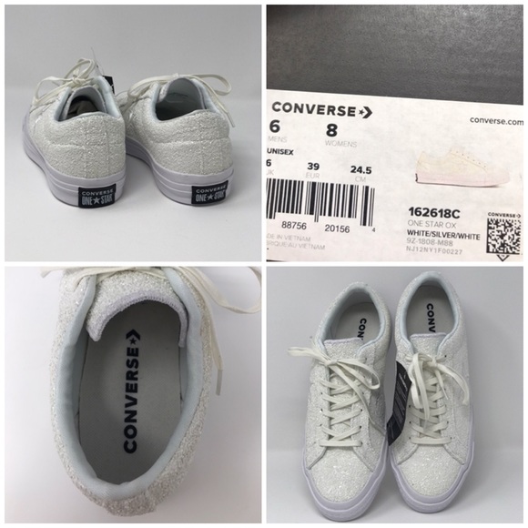 Converse One Star OX Glitter White White Off W - Picture 7 of 7